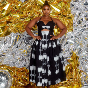 KIRA DRESS (black and white)