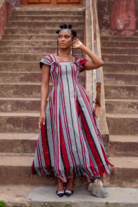 Red AYABA MIDI DRESS